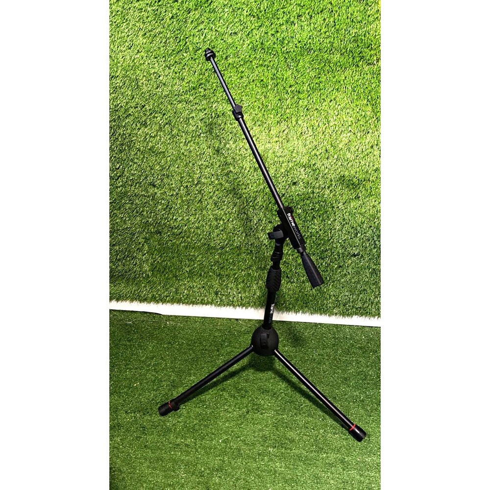 Black Metal Height-Adjustable Tripod Boom Microphone Floor Stand